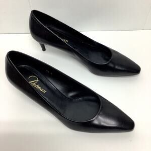 Delman Women's Black Leather Heel Pumps Size 9.5